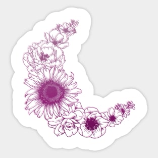 Floral Moon Sticker